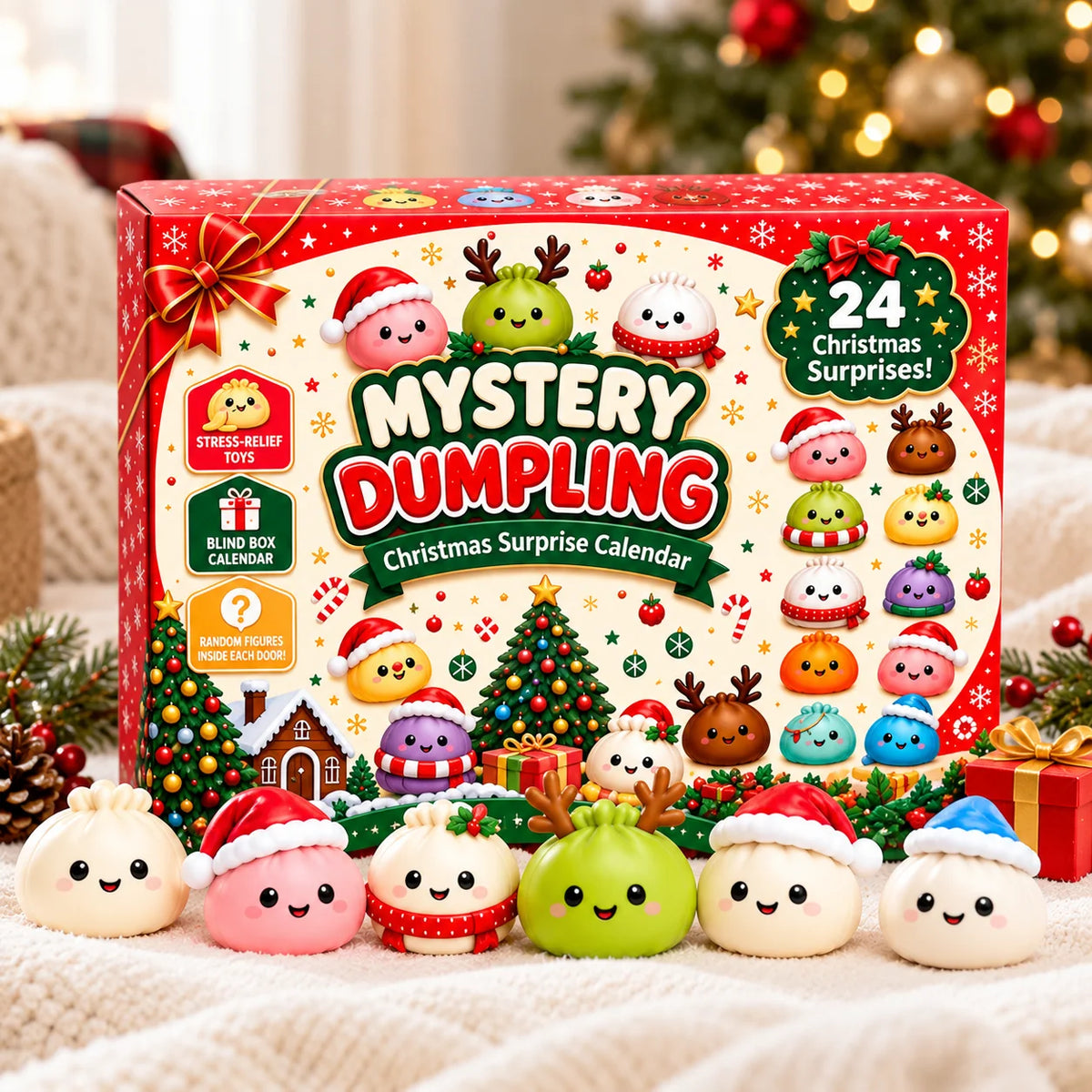 Advent Calendar 24-Day Silicone Squishy Dumplings