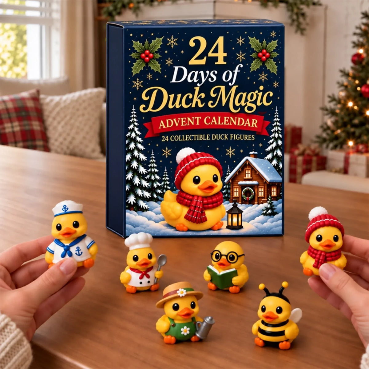 Advent Calendar 24 Festive Duck Figures For Christmas Countdown