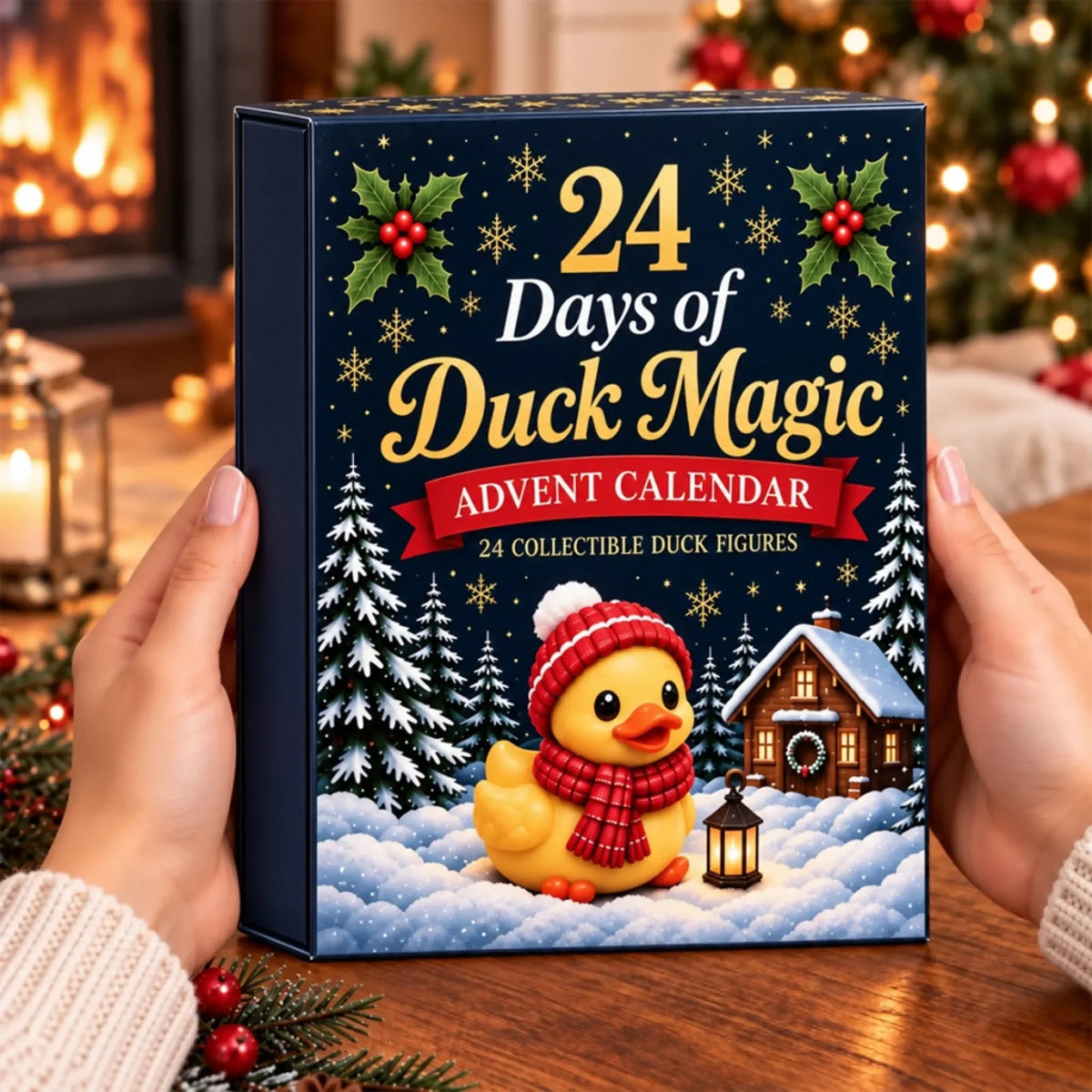 Advent Calendar 24 Festive Duck Figures For Christmas Countdown