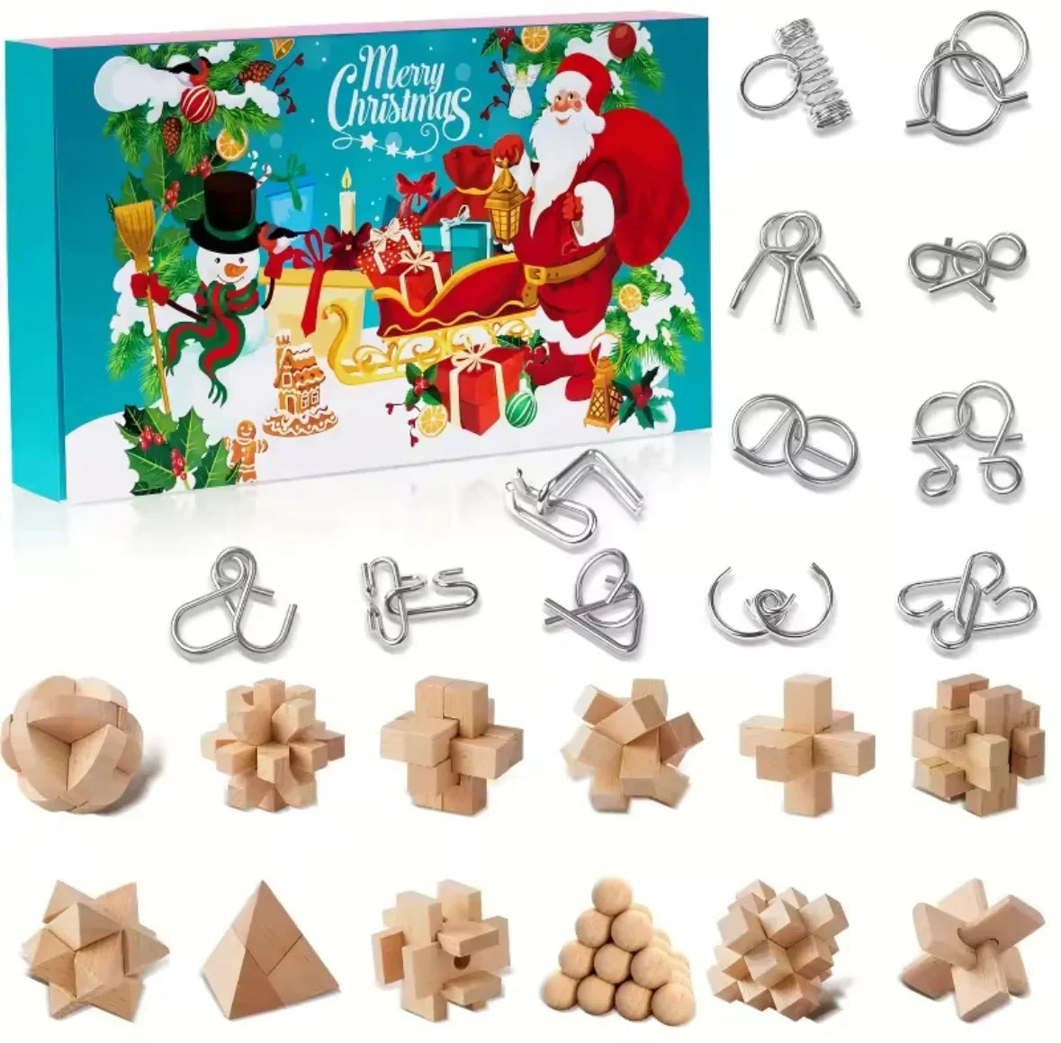 Advent Calendar 24 Metal & Wooden Brain Teasers