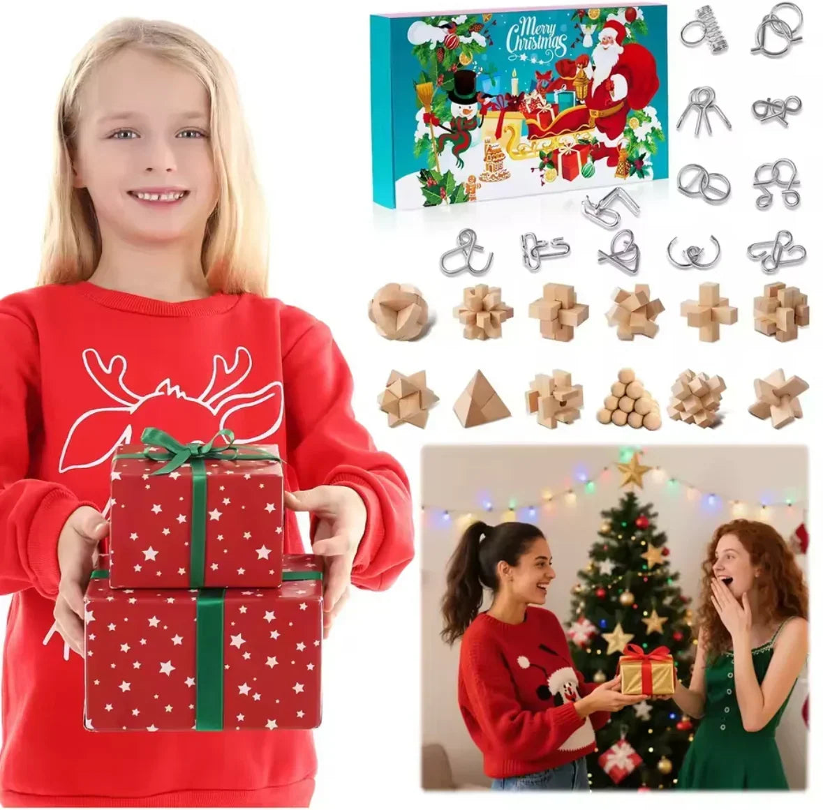 Advent Calendar 24 Metal & Wooden Brain Teasers