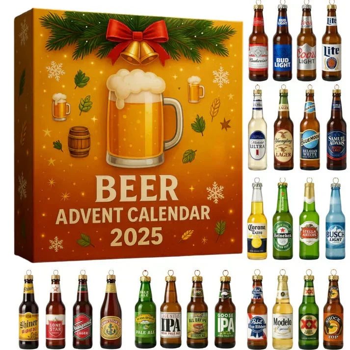 Advent Calendar 24 Mini Bottles Tree Decorations