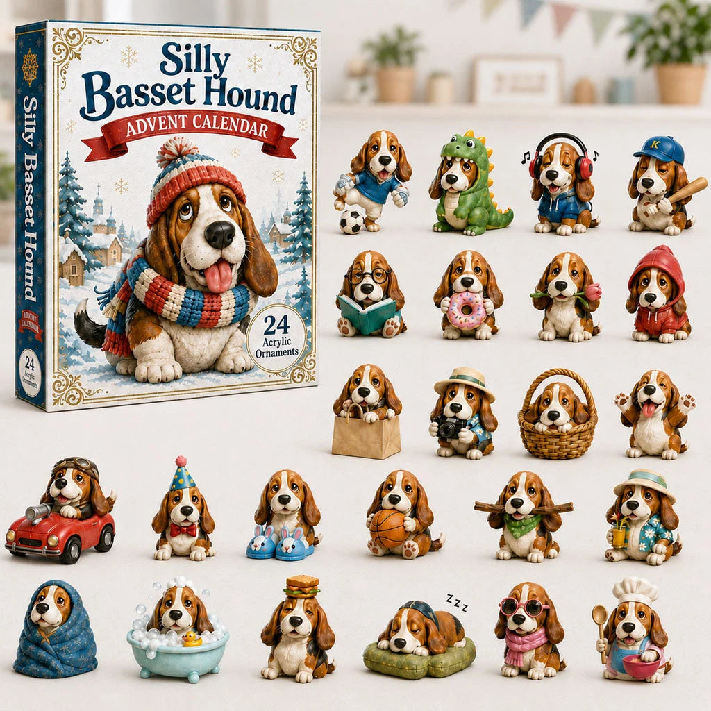 Advent Calendar Basset Hound Acrylic Ornaments Set of 24