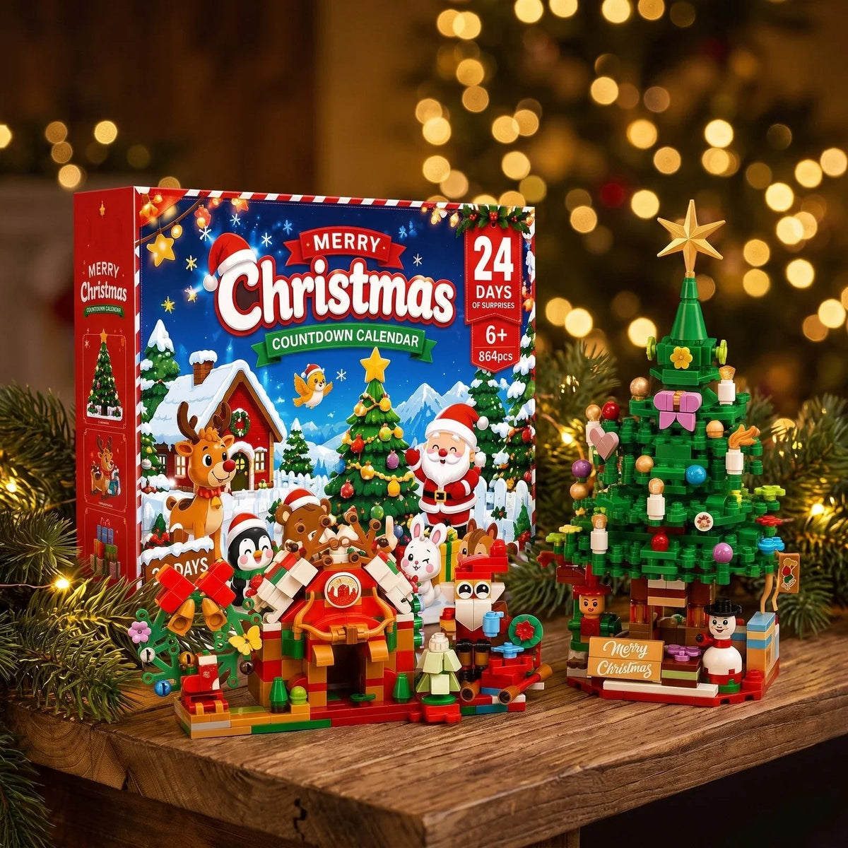 Advent Calendar Building Bricks Christmas Village 864 Pieces