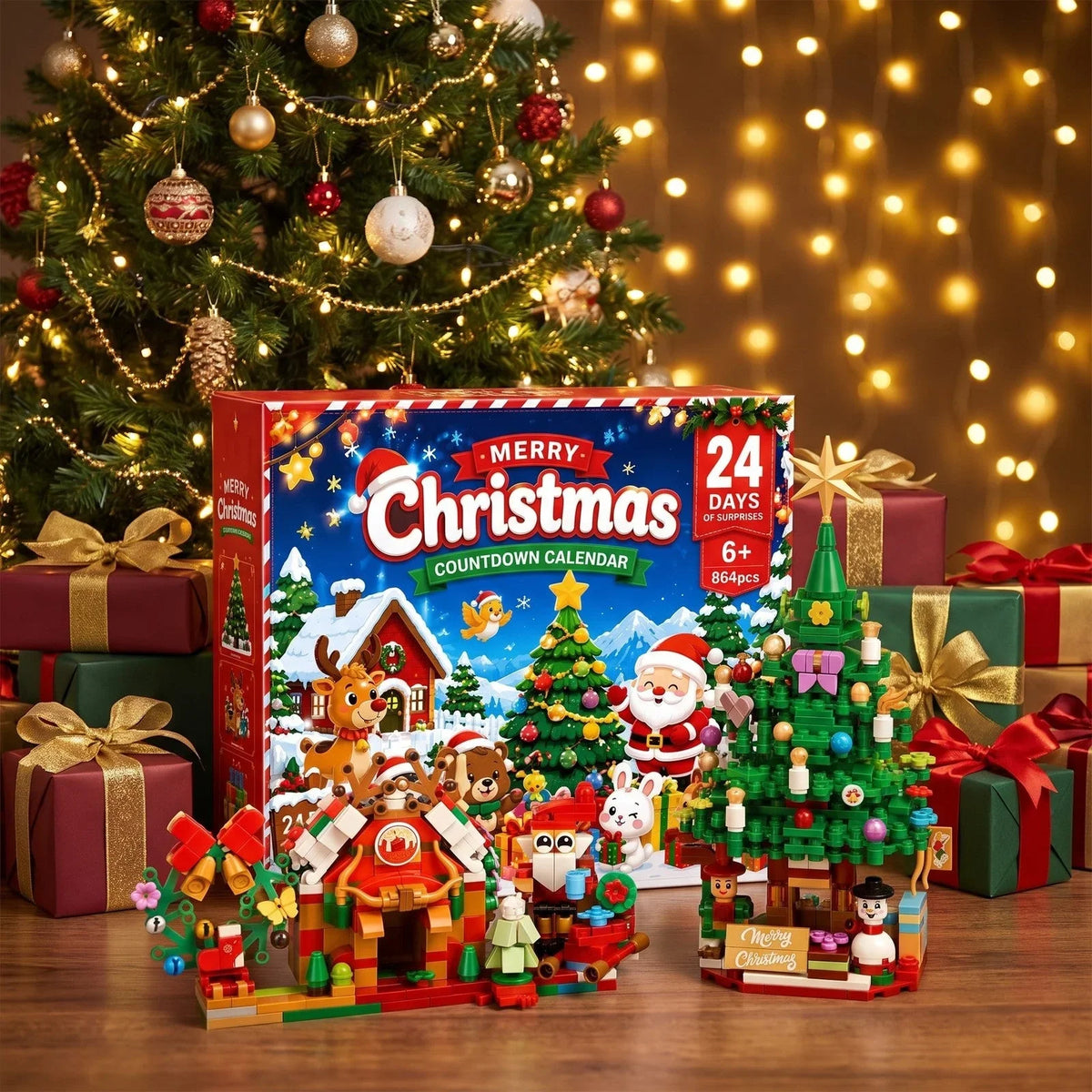 Advent Calendar Building Bricks Christmas Village 864 Pieces