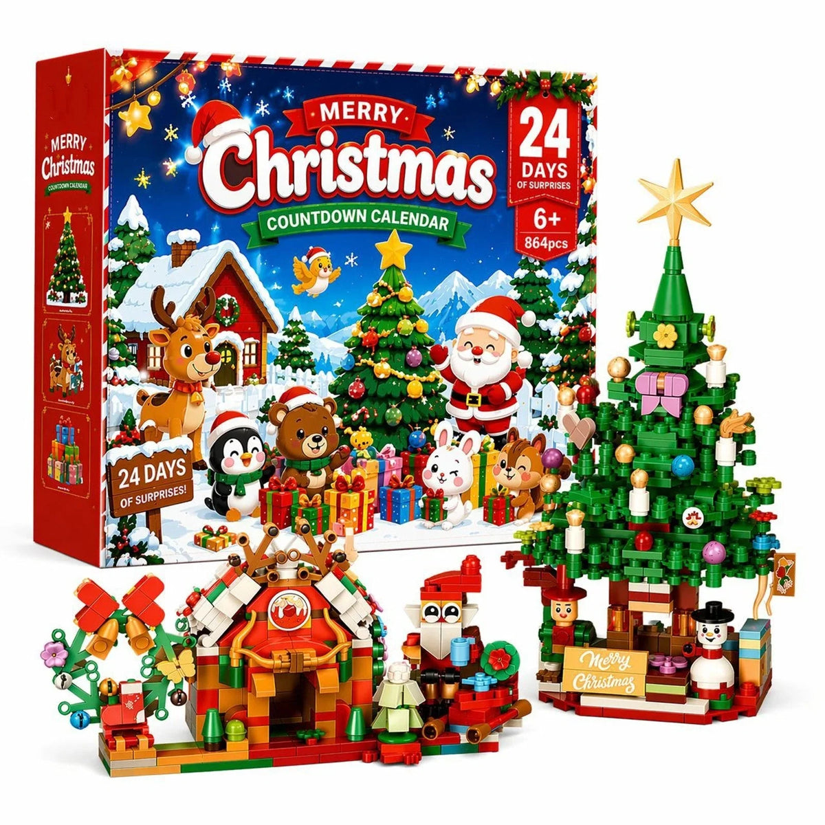 Advent Calendar Building Bricks Christmas Village 864 Pieces