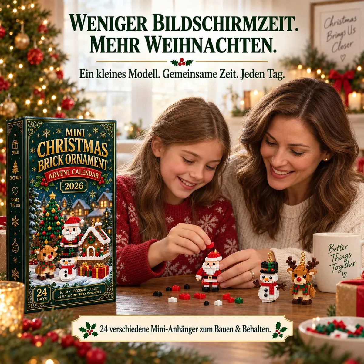 Advent Calendar Building Set 24 Mini Brick Ornaments