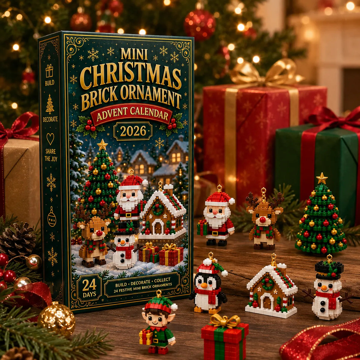 Advent Calendar Building Set 24 Mini Brick Ornaments