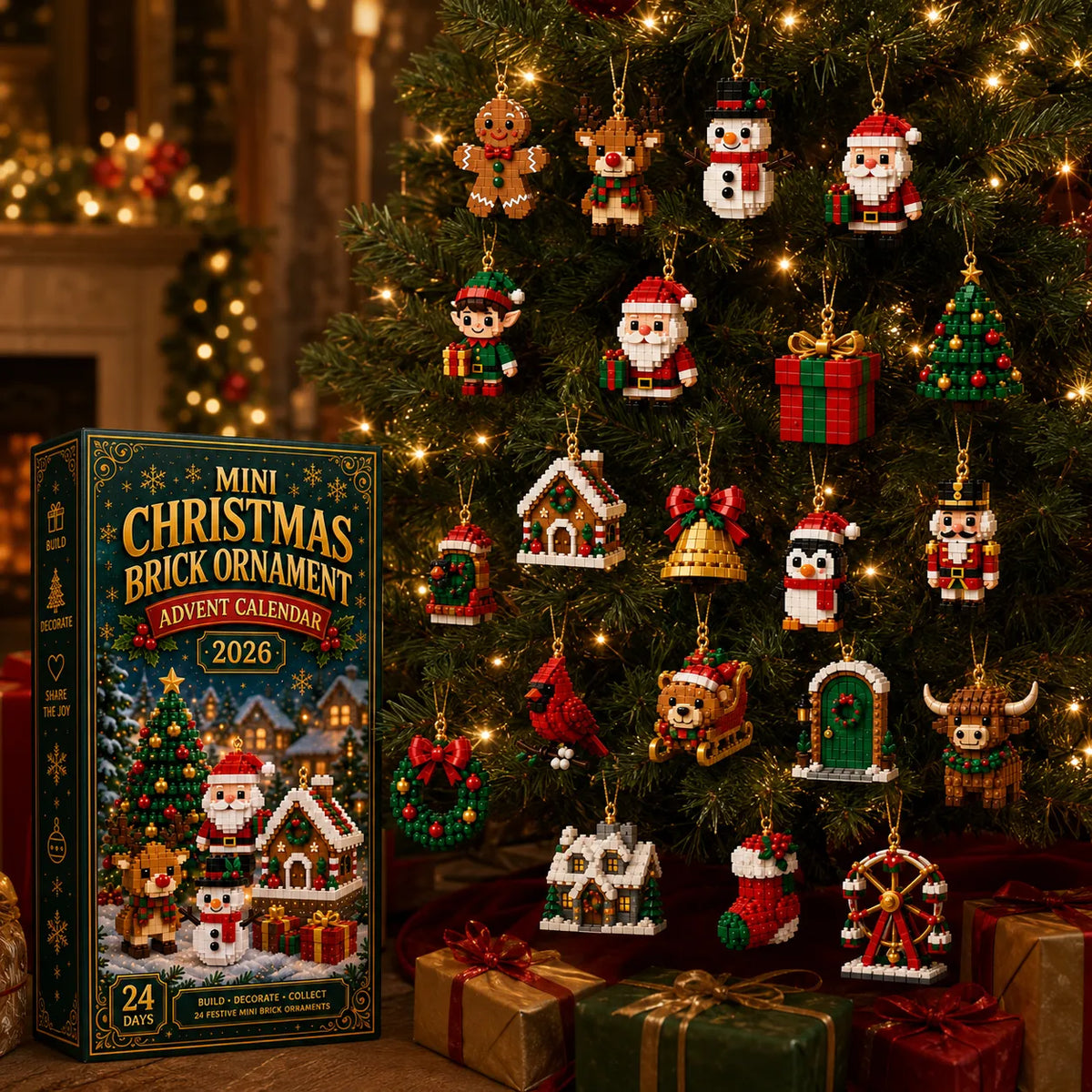 Advent Calendar Building Set 24 Mini Brick Ornaments
