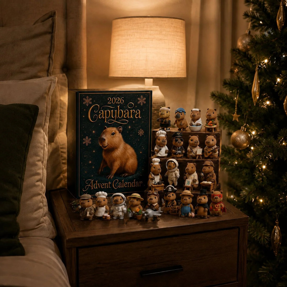 Advent Calendar Capybara Ornaments 24-Day Countdown