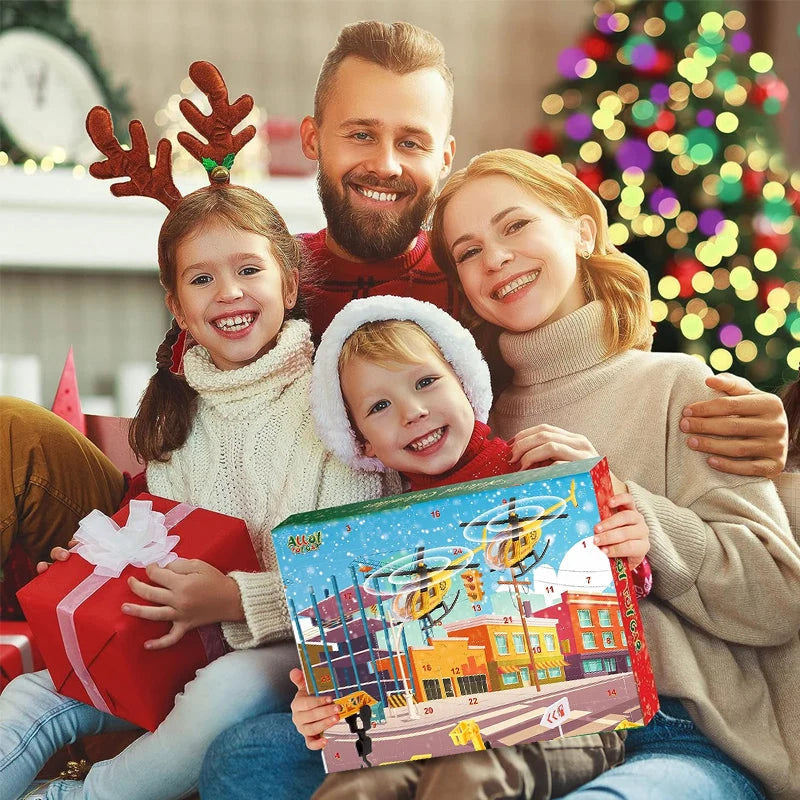Advent Calendar Construction Vehicles & Play Board for Kids