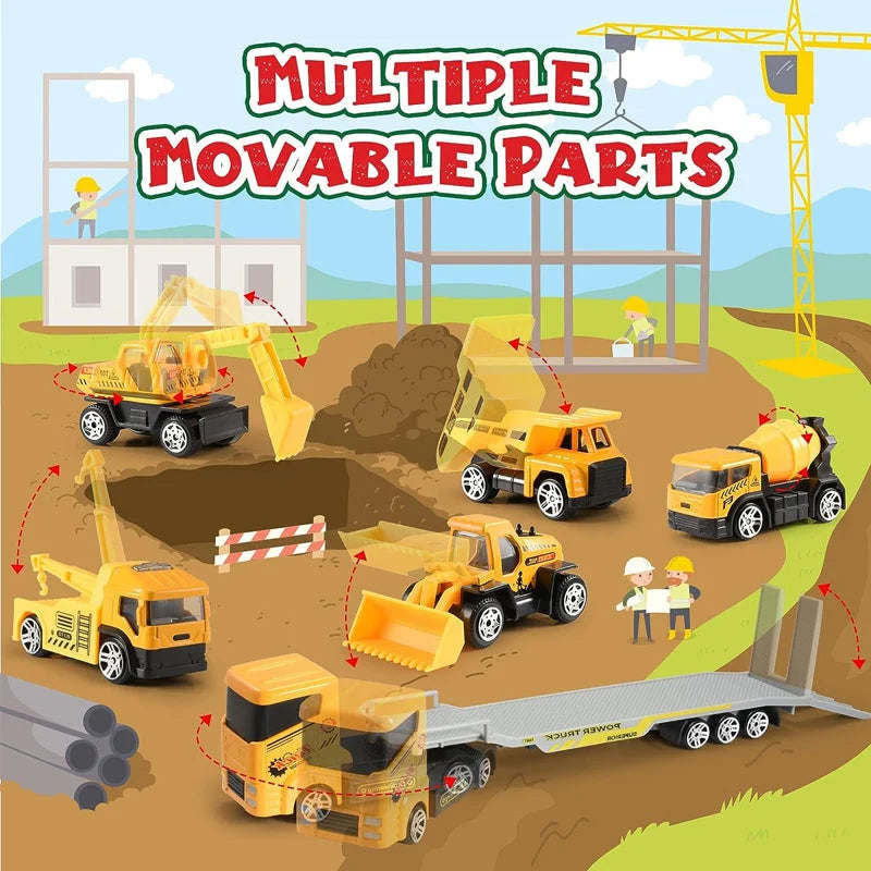 Advent Calendar Construction Vehicles & Play Board for Kids