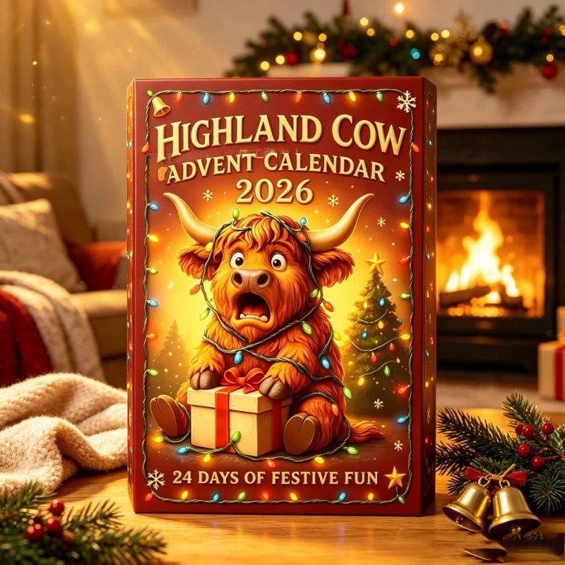 Advent Calendar Highland Cow 24 Figurines Festive Designs