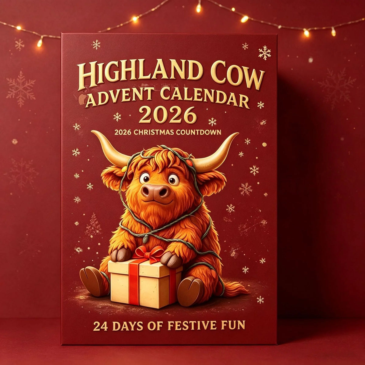 Advent Calendar Highland Cow 24 Figurines Festive Designs