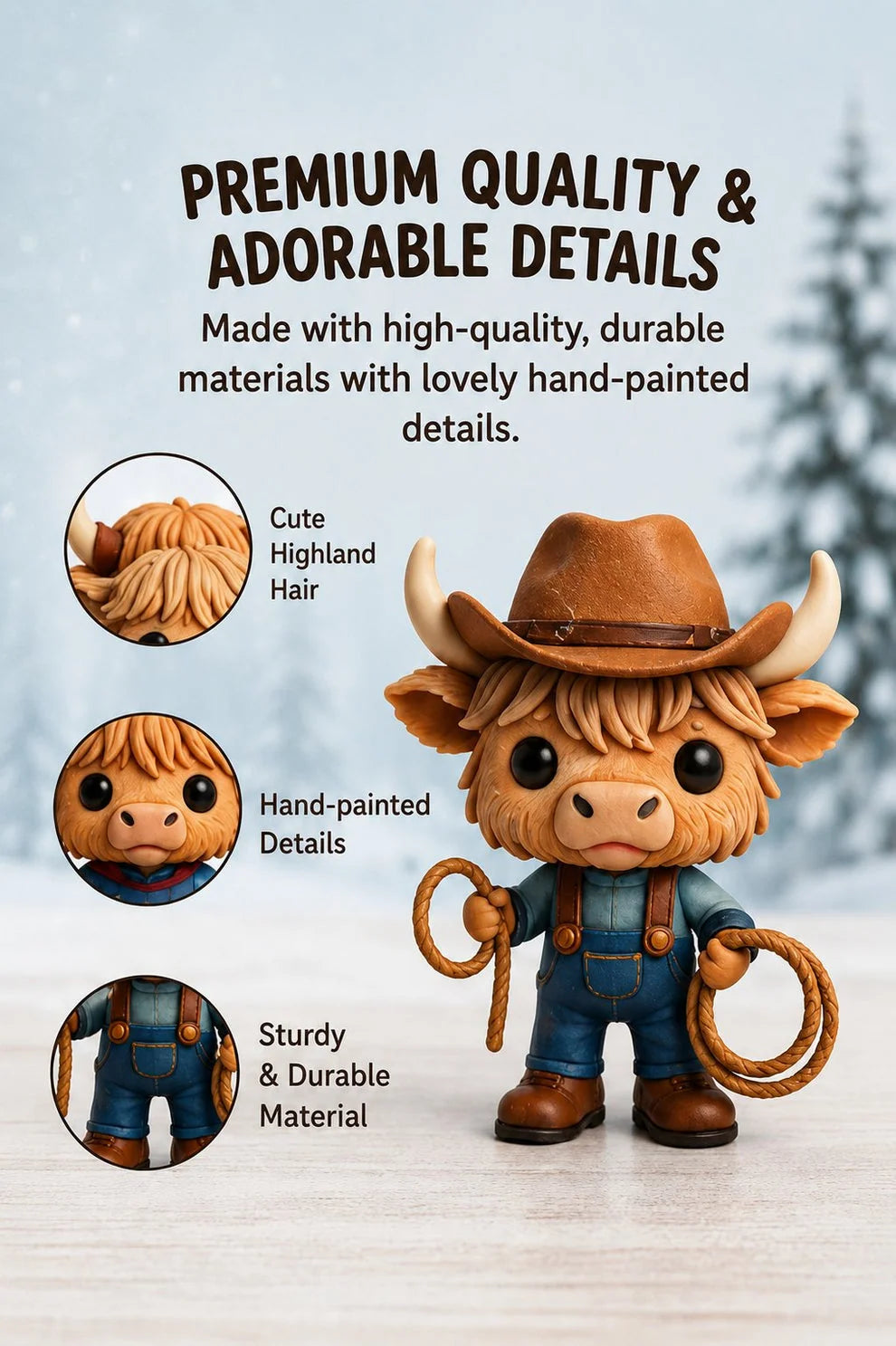 Advent Calendar Highland Cow 24 Figurines Festive Designs