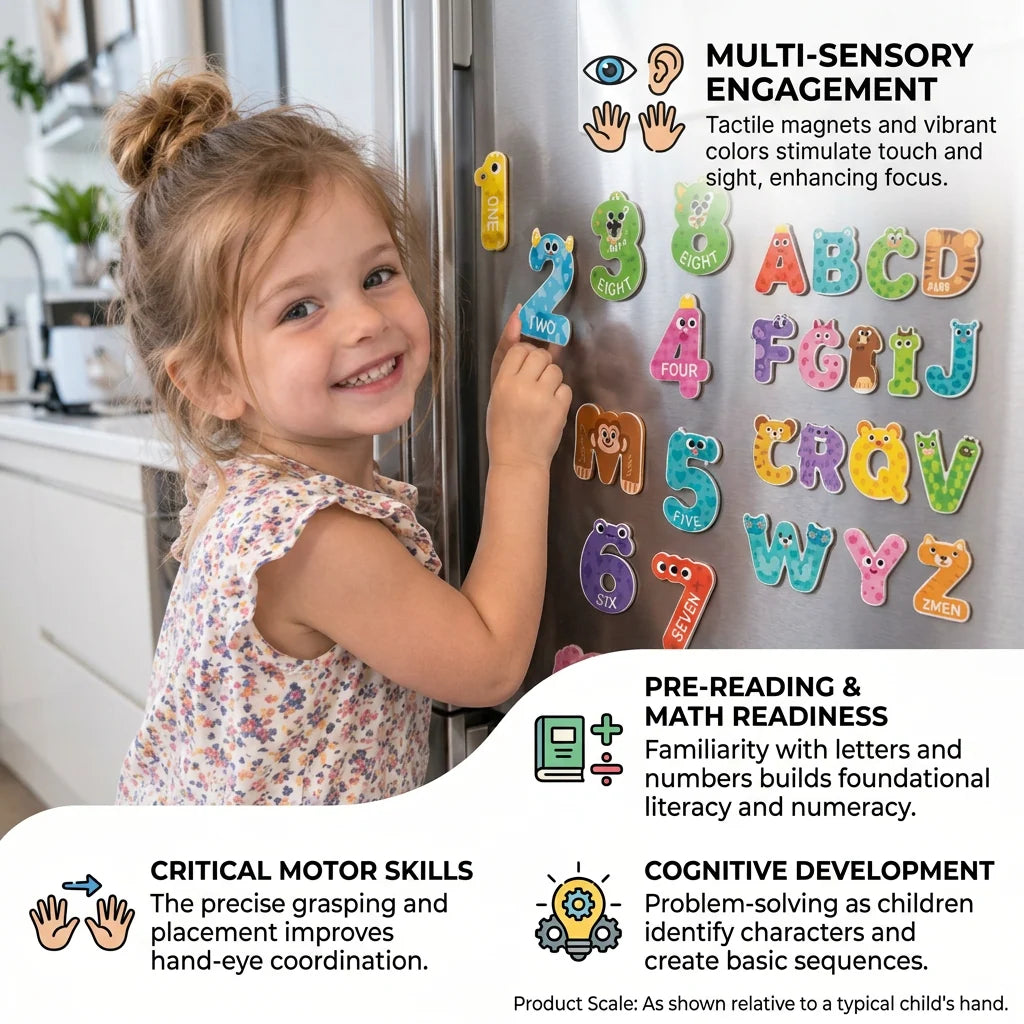 Alphabet & Number Magnets Animal-Themed Educational Learning Tool