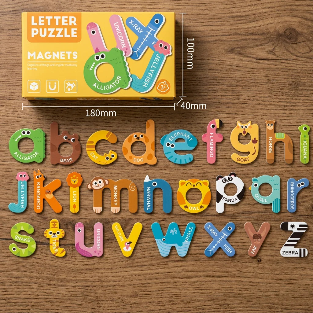 Alphabet & Number Magnets Animal-Themed Educational Learning Tool