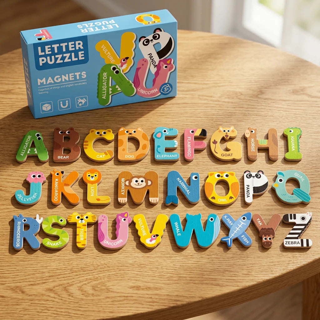 Alphabet & Number Magnets Animal-Themed Educational Learning Tool