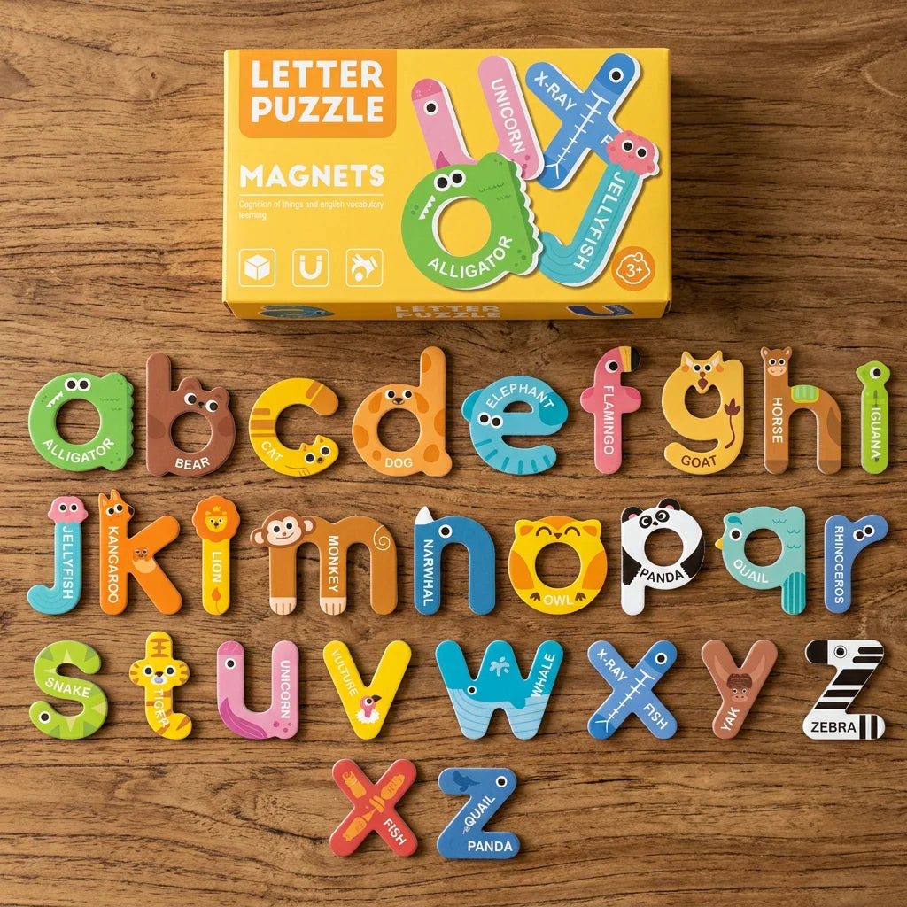 Alphabet & Number Magnets Animal-Themed Educational Learning Tool