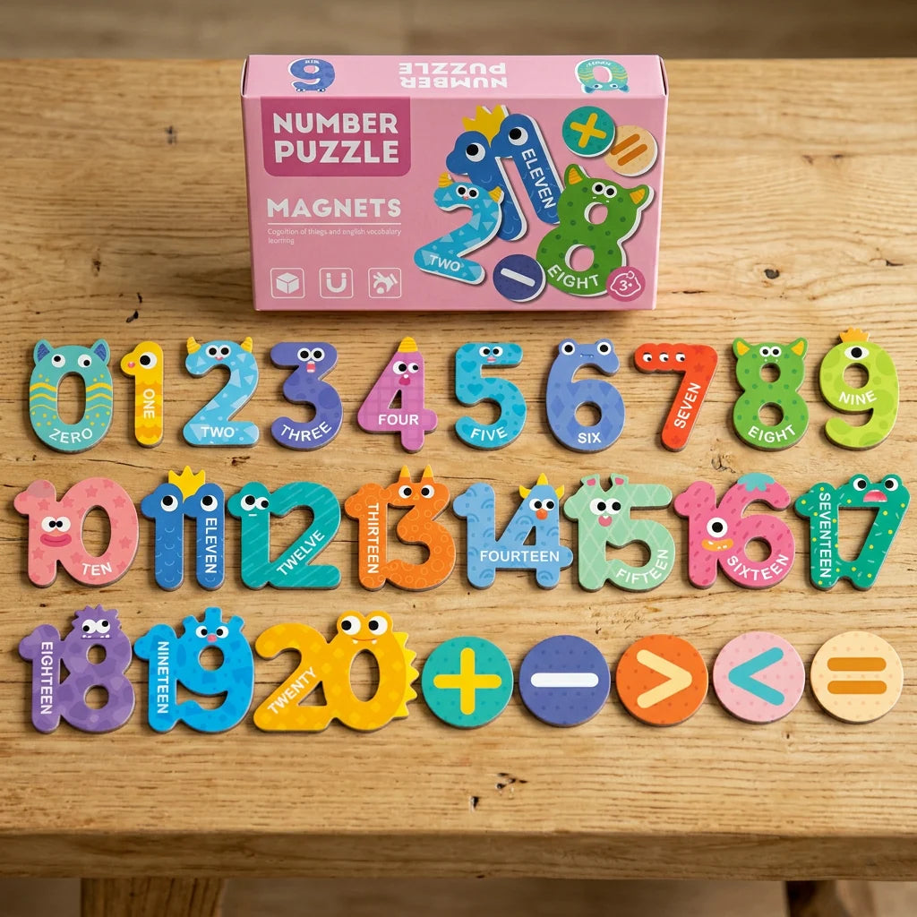 Alphabet & Number Magnets Animal-Themed Educational Learning Tool