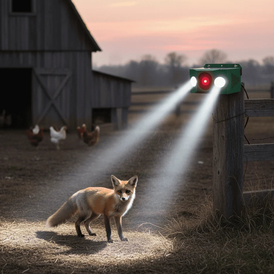 Animal Repellent Solar-Powered Alarm & LED Lights