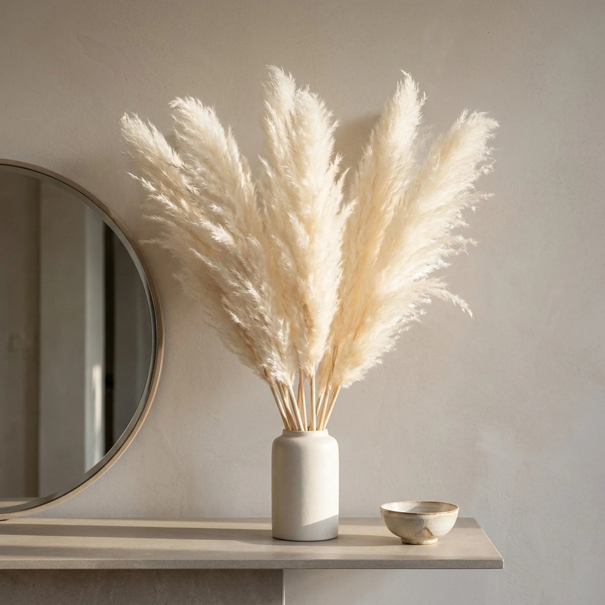 Artificial Pampas Grass Stems Feathery 25.6-Inch Length