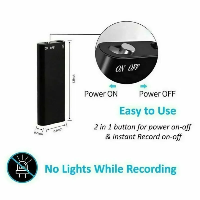 Audio Recorder Voice-Activated Magnetic Mount