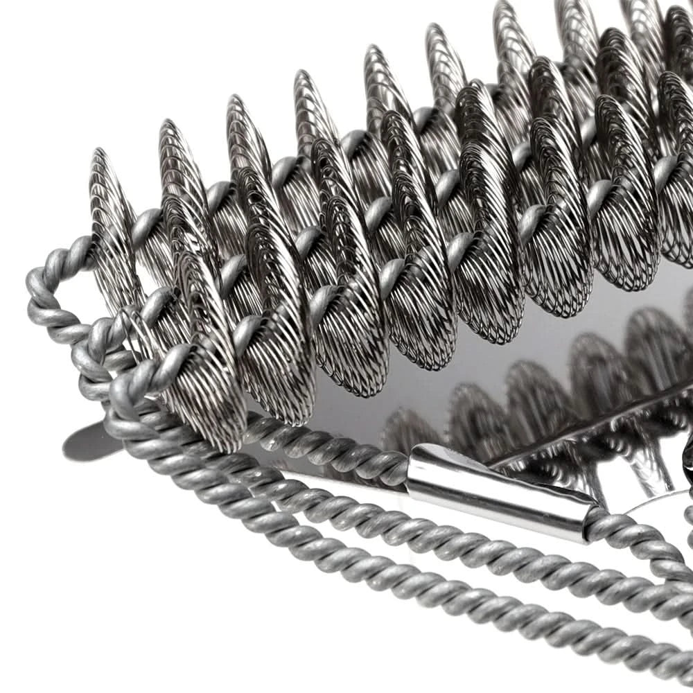 BBQ Grill Brush Bristle-Free Three-Head With Scraper