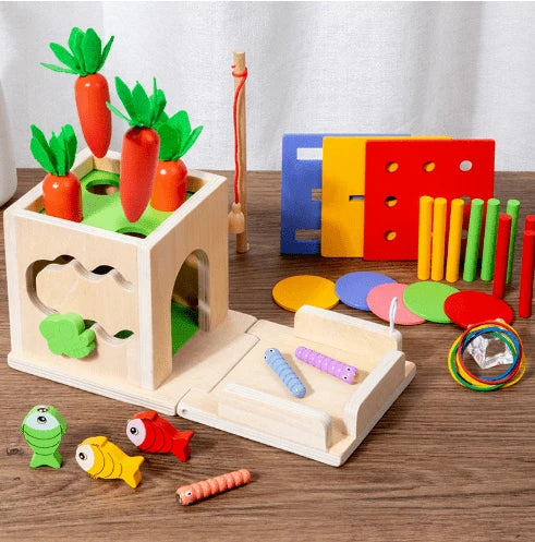 Baby Activity Cube Wooden 8 Learning Activities