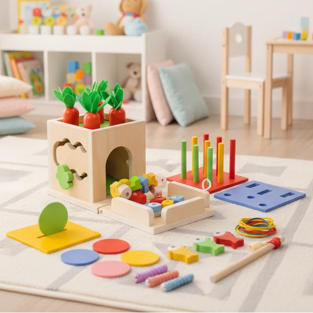 Baby Activity Cube Wooden 8 Learning Activities