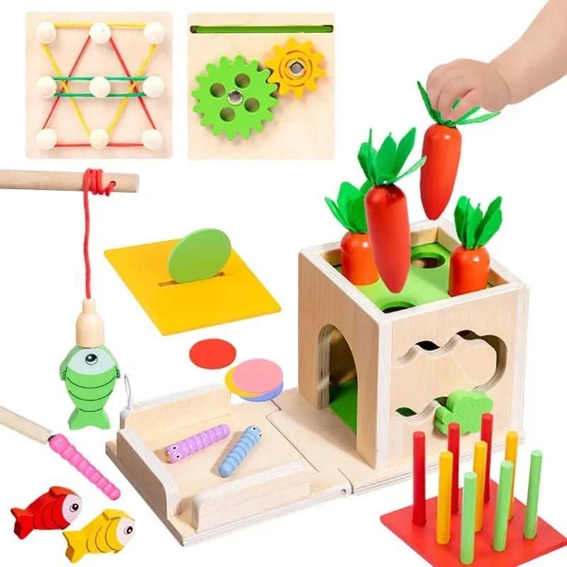 Baby Activity Cube Wooden 8 Learning Activities