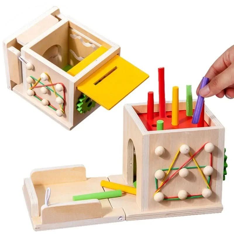 Baby Activity Cube Wooden 8 Learning Activities