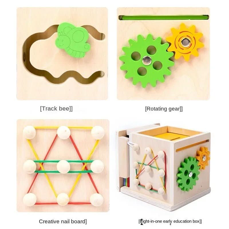 Baby Activity Cube Wooden 8 Learning Activities