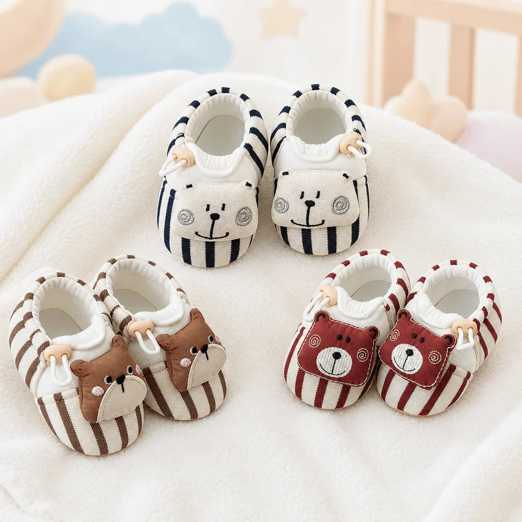 Baby Pre-Walker Shoes Non-Slip Soft Sole Breathable Cotton Blend