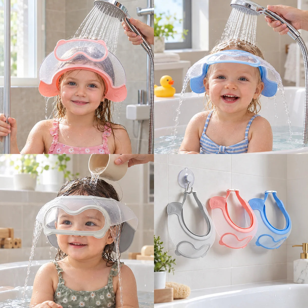 Baby Shampoo Rinse Visor Adjustable Fit 360° Eye & Ear Coverage
