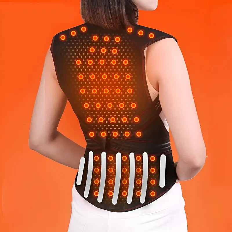 Back Brace Adjustable Magnetic Infrared Warmth Breathable Fabric