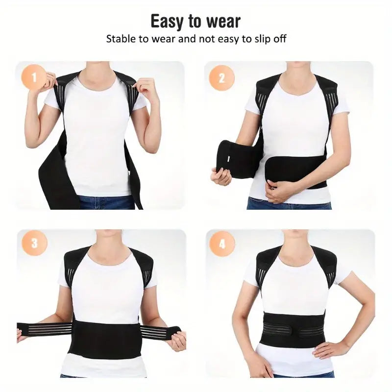 Back Brace Adjustable Magnetic Infrared Warmth Breathable Fabric