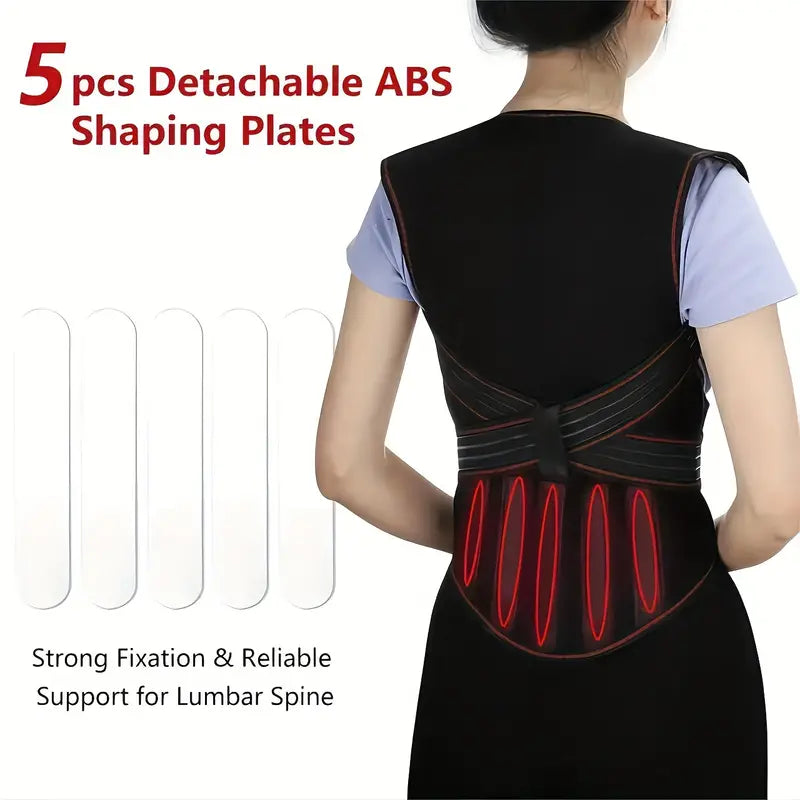 Back Brace Adjustable Magnetic Infrared Warmth Breathable Fabric