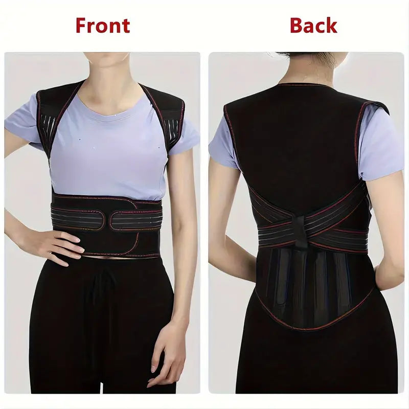 Back Brace Adjustable Magnetic Infrared Warmth Breathable Fabric