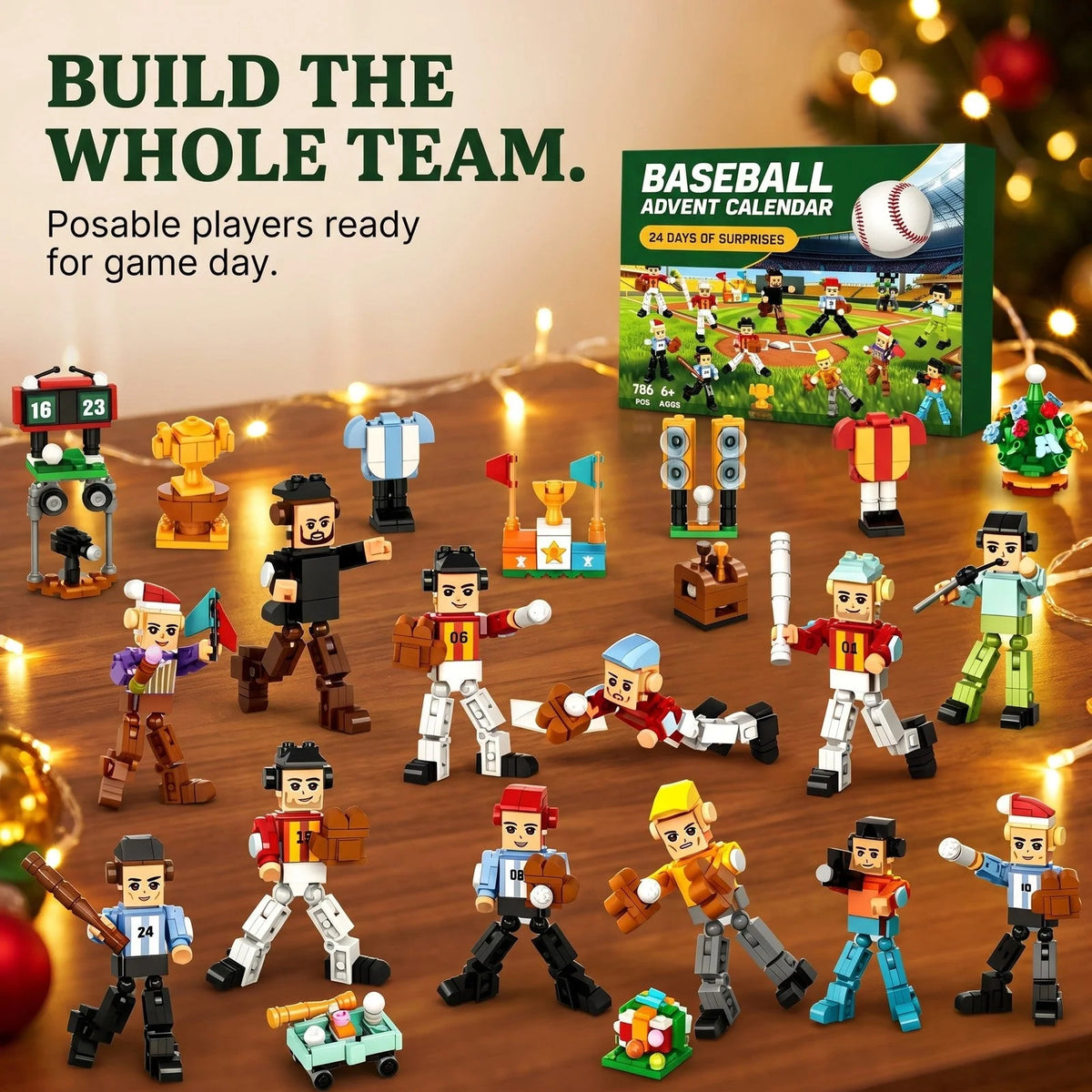 Baseball Advent Calendar Brick Building Set 786 Pieces