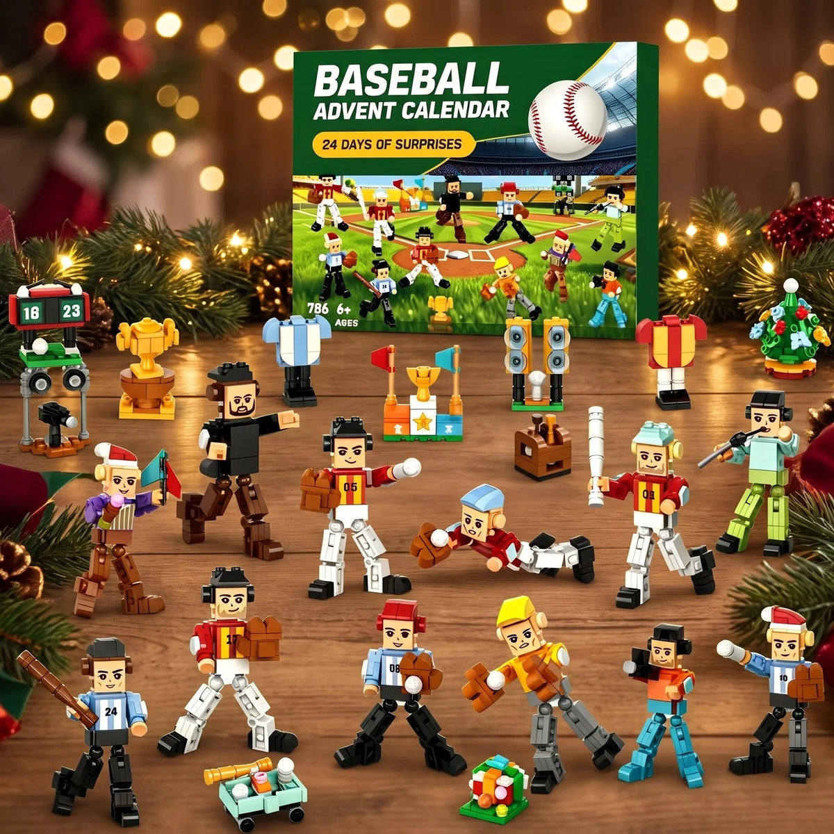 Baseball Advent Calendar Brick Building Set 786 Pieces