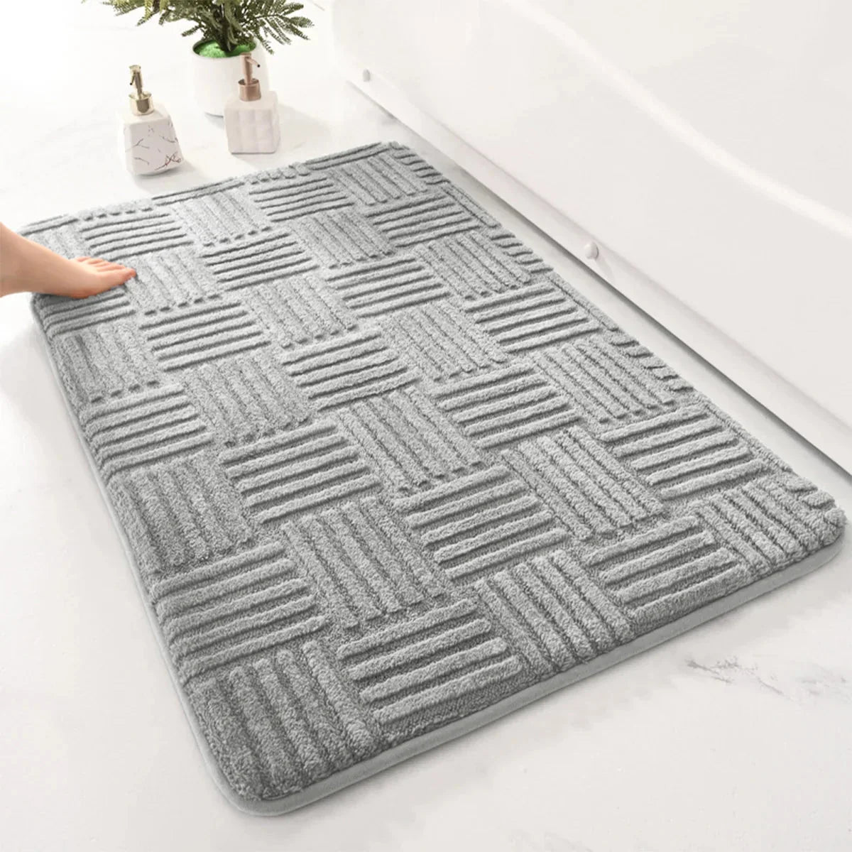 Bath Mat Thick Absorbent Non-Slip Backing