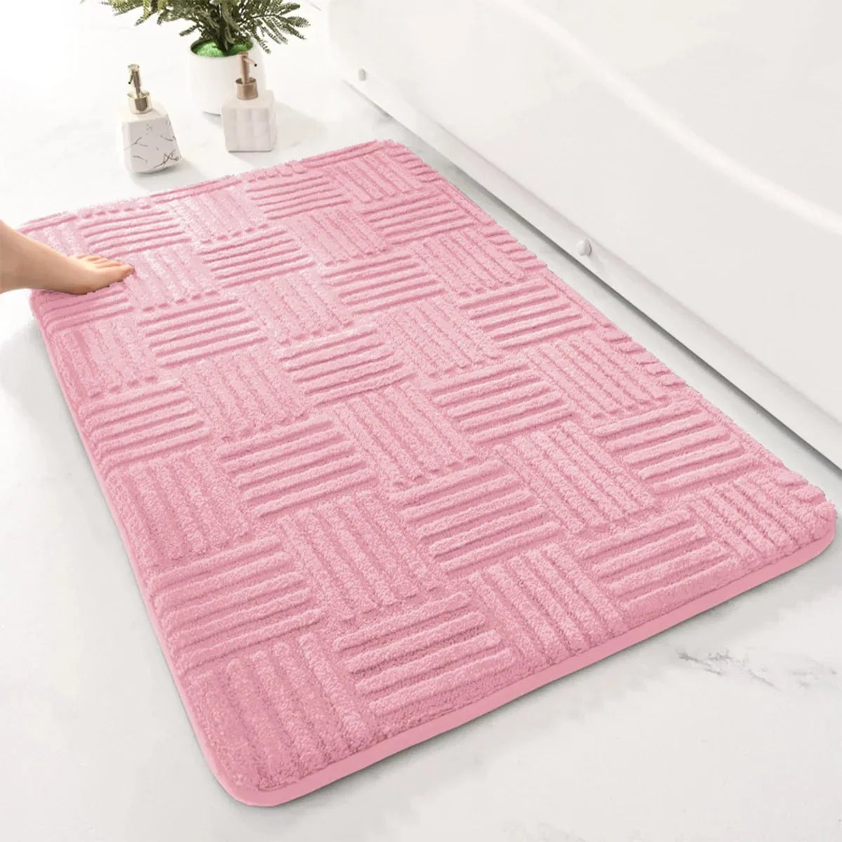 Bath Mat Thick Absorbent Non-Slip Backing