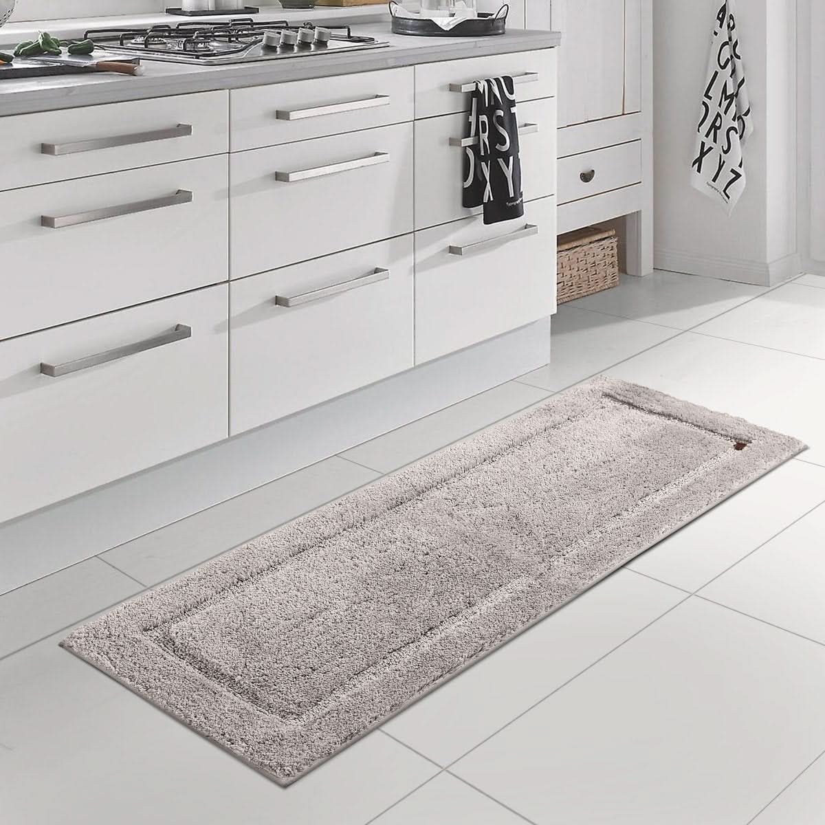 Bathroom Floor Mat Plush Microfiber Non-Slip Quick-Drying