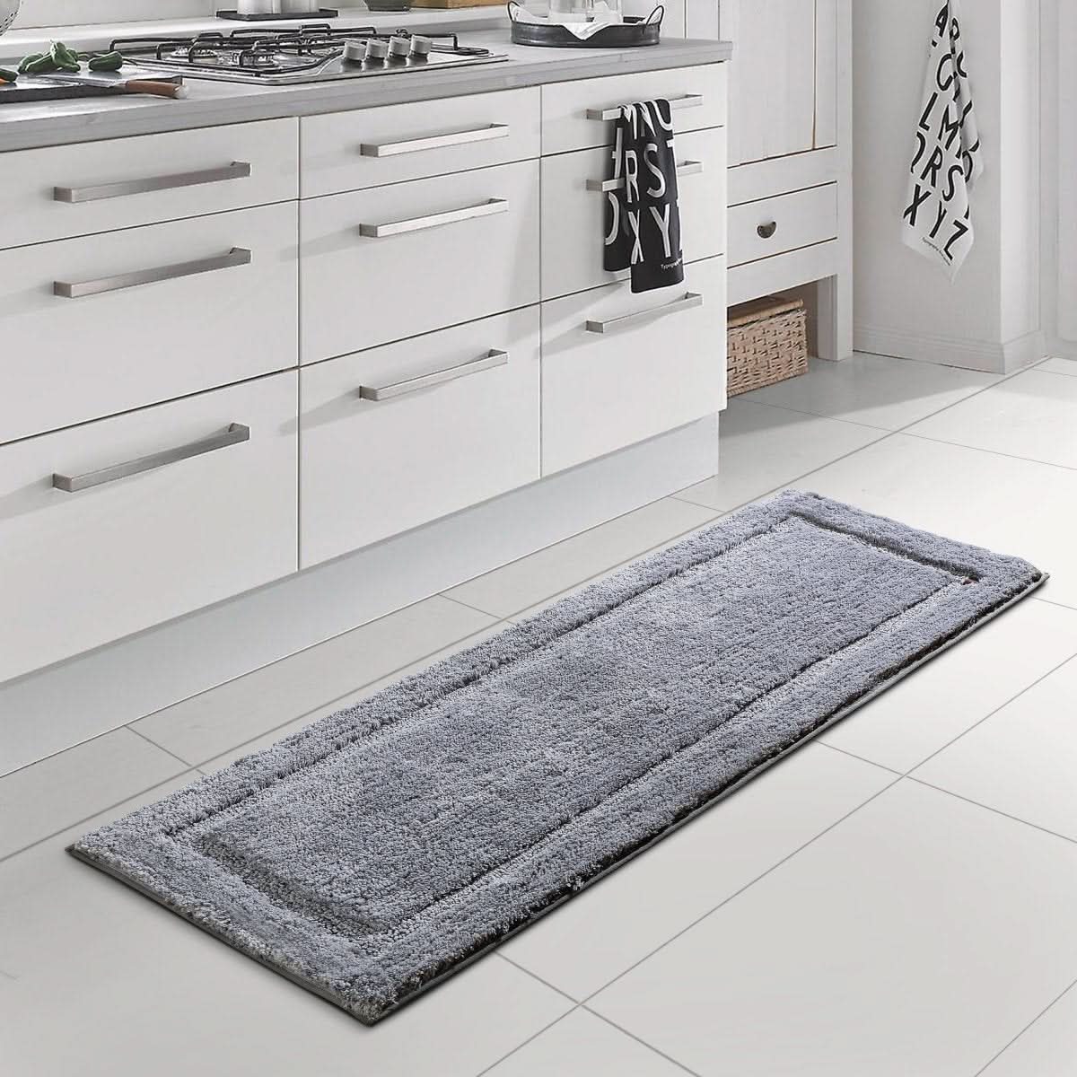 Bathroom Floor Mat Plush Microfiber Non-Slip Quick-Drying
