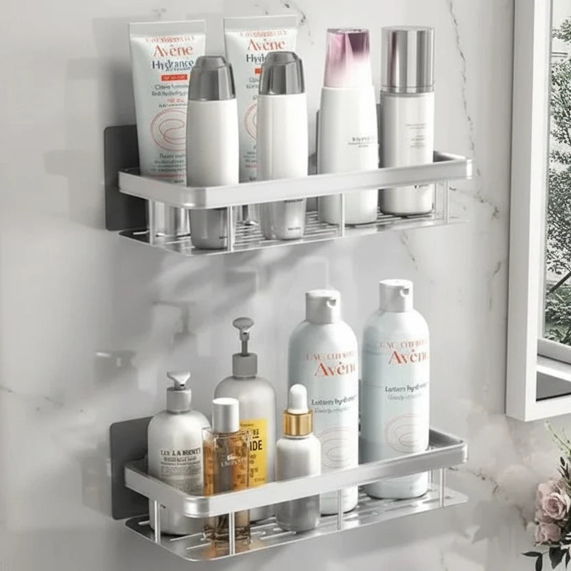 Bathroom Shelf Adhesive Drill-Free Mounting Up to 11 lb Capacity