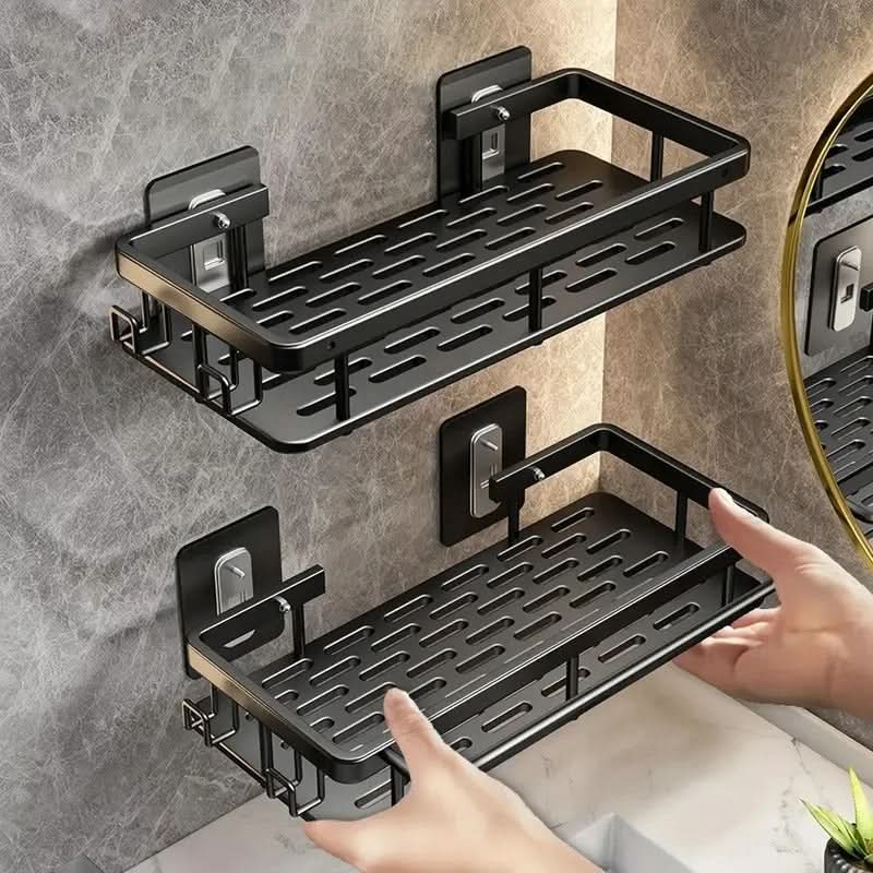 Bathroom Shelf Adhesive Drill-Free Mounting Up to 11 lb Capacity