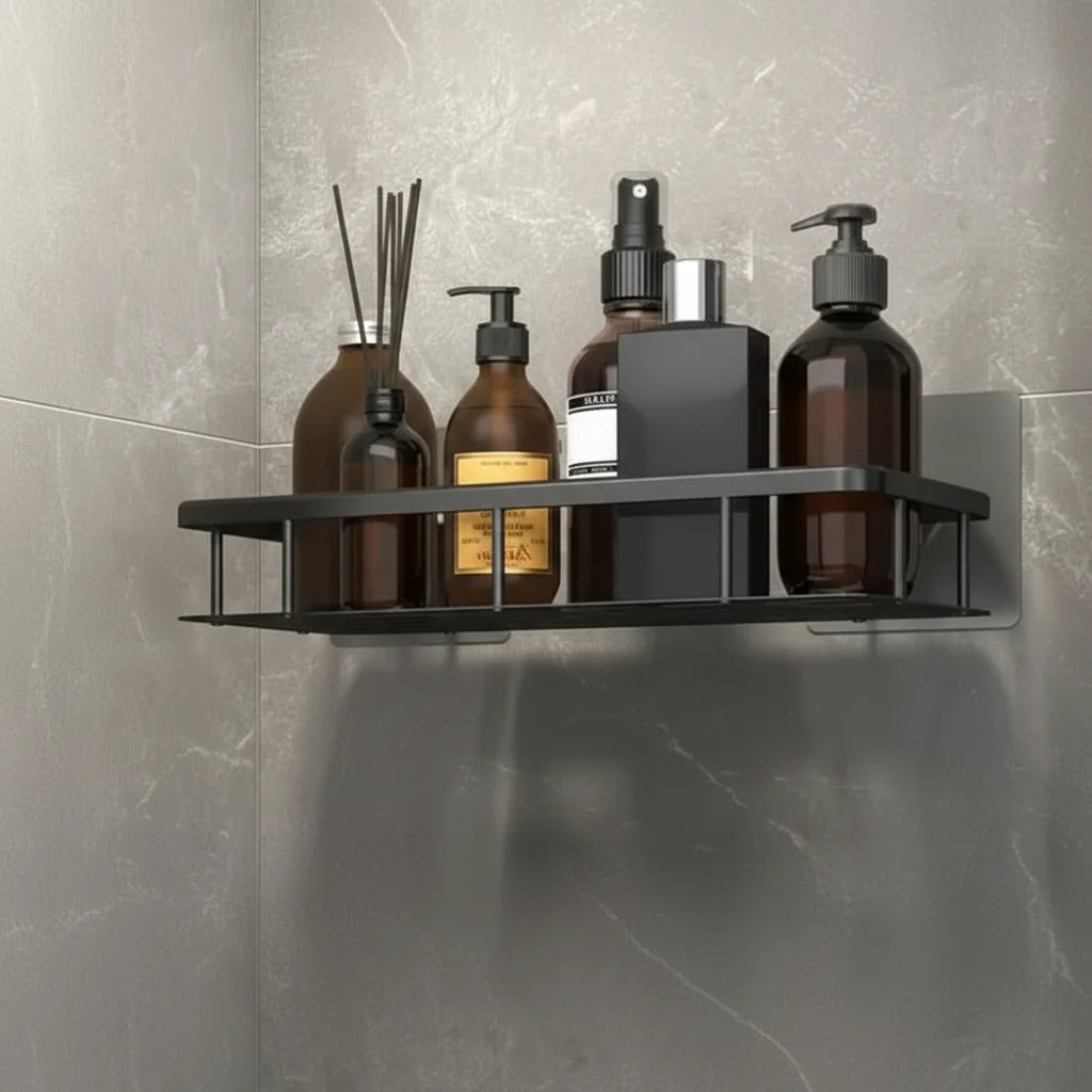 Bathroom Shelf Adhesive Drill-Free Mounting Up to 11 lb Capacity