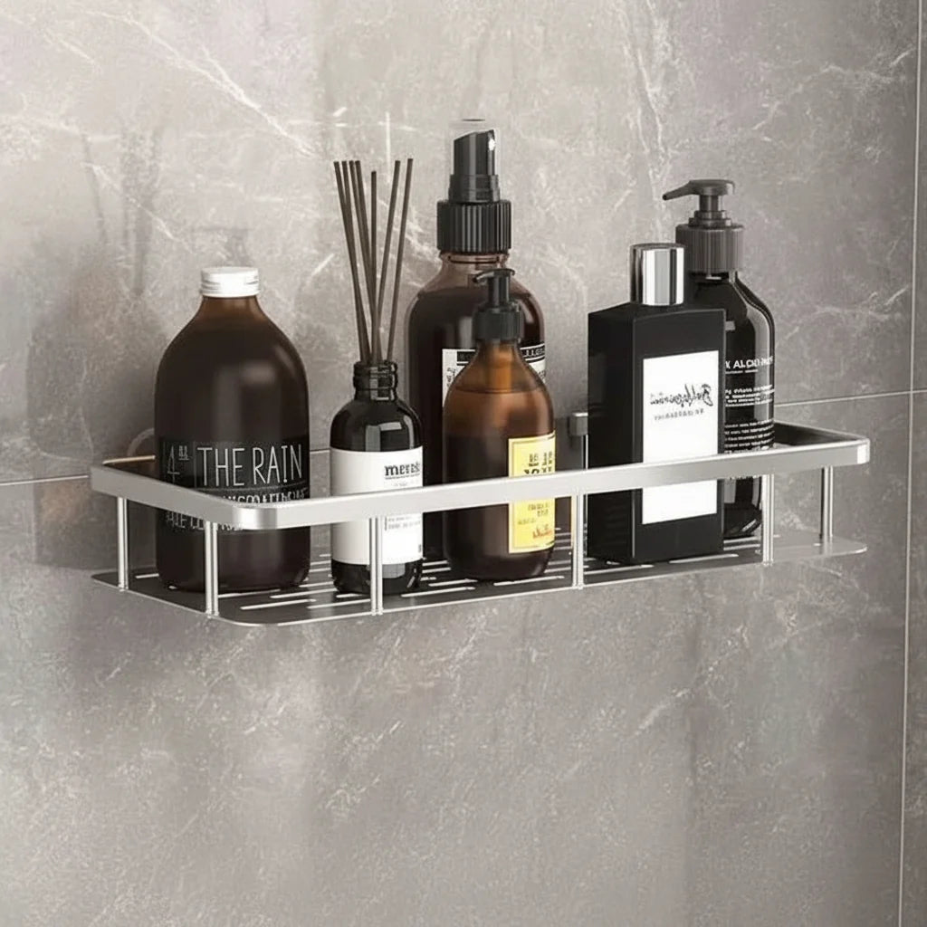 Bathroom Shelf Adhesive Drill-Free Mounting Up to 11 lb Capacity