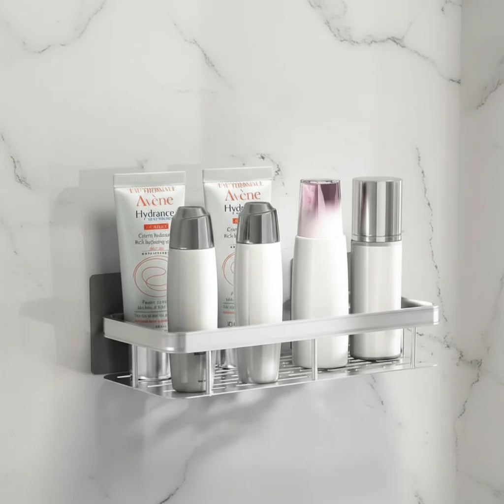 Bathroom Shelf Adhesive Drill-Free Mounting Up to 11 lb Capacity